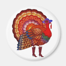 Styling Turkey Fridge Magnet