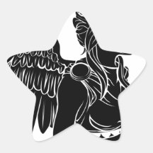 Stylised angel woman illustration stickers