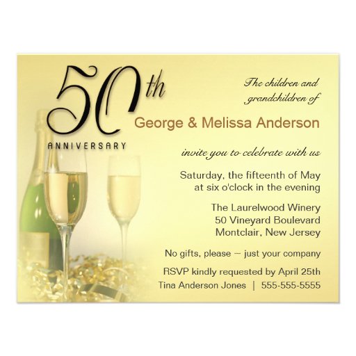 Stylish 50th Anniversary Party Invitations