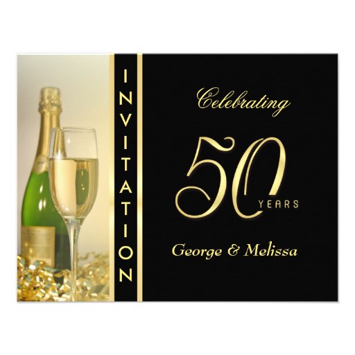 Stylish 50th Anniversary Party Invitations