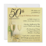 Stylish 50th Anniversary - Square Invitations