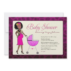 Stylish African American Baby Shower invitation