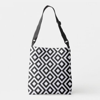 Stylish All-Over-Print Black and White Meander