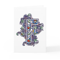 STYLISH  AND COLORFUL MONOGRAM F cards