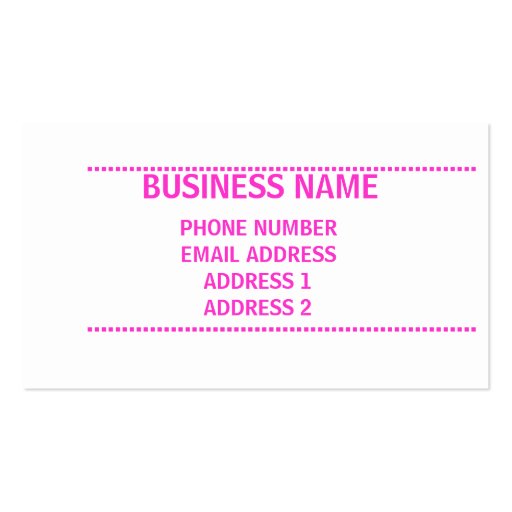 Stylish and Sassy Business Cards (back side)