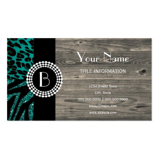 Stylish Animal Prints Zebra and Leopard Patterns Business Card Template