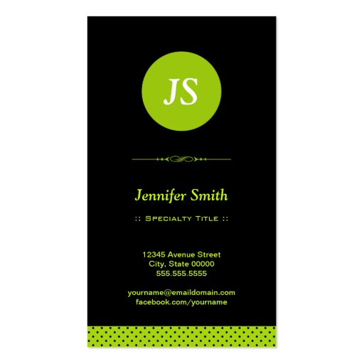 Stylish Apple Green - Modern Simplicity Theme Business Card Template (front side)