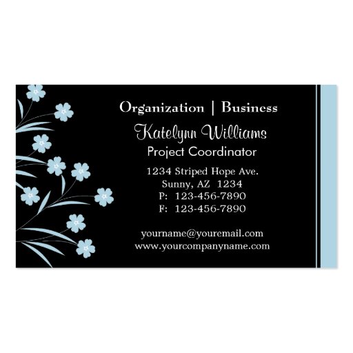 Stylish Appointment Flower Pattern Business Cards (front side)