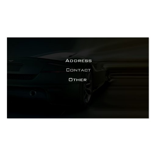 Stylish automotive business card (back side)