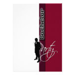 Stylish "bachelor party" formal burgundy custom invite