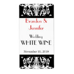 Stylish Baroque Wedding Mini Wine Labels