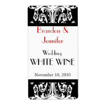 Stylish Baroque Wedding Mini Wine Labels