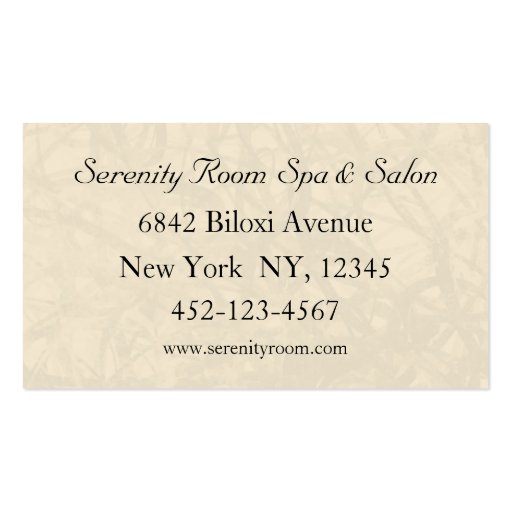 Stylish Beauty Salon and Spa Business Card (back side)