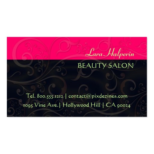 Stylish Beauty Salon business cards (back side)