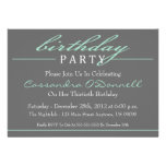 Stylish Birthday Party Invitations (Green)
