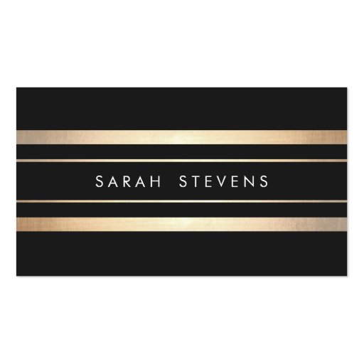 Stylish Black and Gold Striped Modern Professional Business Card Templates