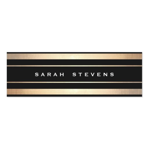 Stylish Black and Gold Striped Modern Professional Business Card Templates (front side)