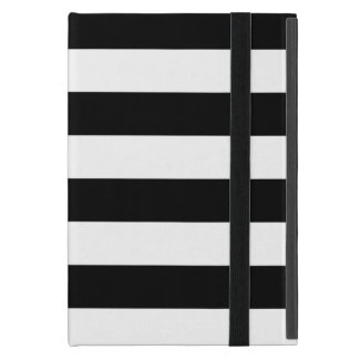 Stylish Black And White Horizontal Stripes iPad Mini Case