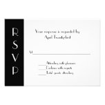 Stylish Black and White RSVP Response Card Custom Announcement