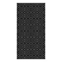 Stylish, black and white spiral design. personalized photo card