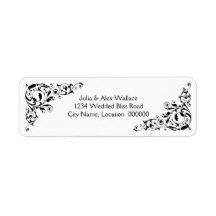 Stylish Black and White Swirls Customizable Labels