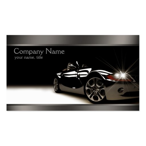 Stylish Black Automotive Business Card (front side)