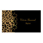 Stylish Black & Jaguar Print Business Card