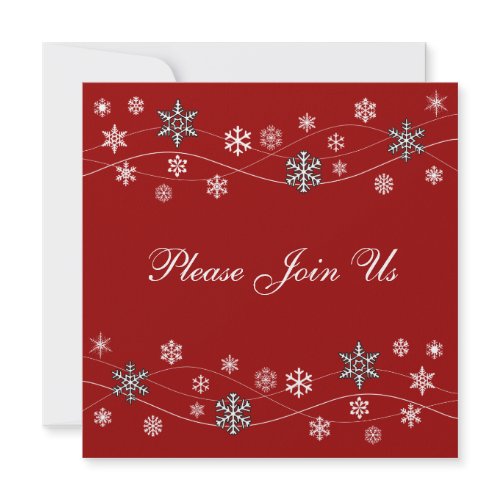 Stylish Black Snowflakes Invitation Template