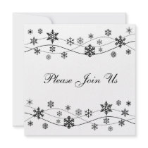 Stylish Black Snowflakes Invitation Template by SocialiteDesigns Stylish Black Snowflakes Invitation Template