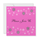 Stylish Black Snowflakes Invitation Template