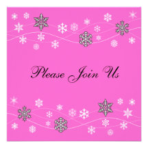Stylish Black Snowflakes Invitation Template