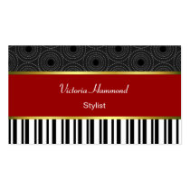 Stylish Black, White, & Red Business Card business cards