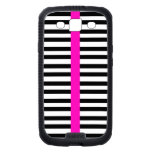 Stylish Black White Stripes Girly Hot Pink Stripe Samsung Galaxy S3 Cover