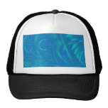 Stylish Blue Abstract Pattern. Fractal Art. Mesh Hats
