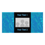 Stylish Blue Abstract Pattern. Fractal Art. Photo Cards