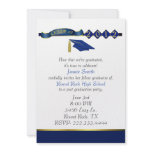 Stylish Blue and Gold Graduation Party Invitation