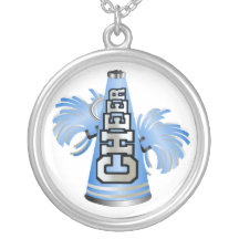 Stylish Blue and White Cheerleader Necklace