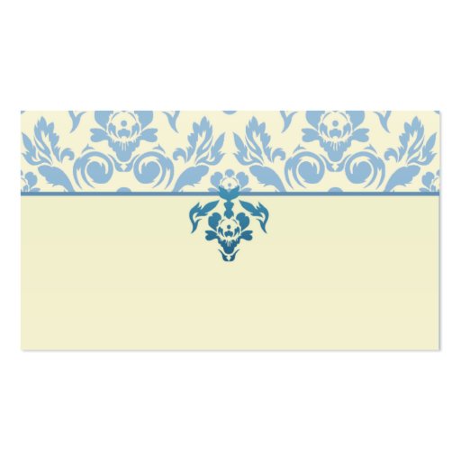 Stylish blue floral wedding gift business card (back side)