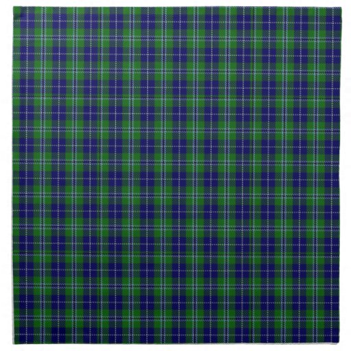 Stylish Blue & Green Douglas Tartan Plaid Napkin Zazzle