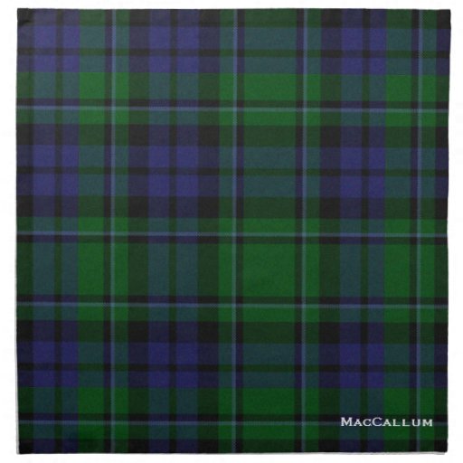 Stylish Blue & Green MacCallum Tartan Plaid Printed Napkin Zazzle