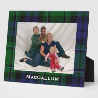 Stylish Blue & Green MacCallum Tartan Plaid Photo Plaques