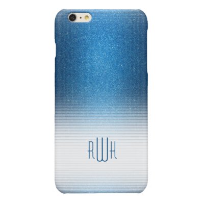 Stylish Blue Monogram | Boy's Professional Gifts Glossy iPhone 6 Plus Case
