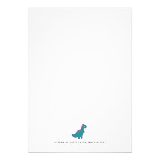 Stylish Blue Teal Dinosaur Baby Shower Invitation
