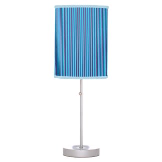 Stylish Blue Vertical Stripes Desk Lamp