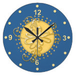 Stylish Blue & Yellow Wall Clock