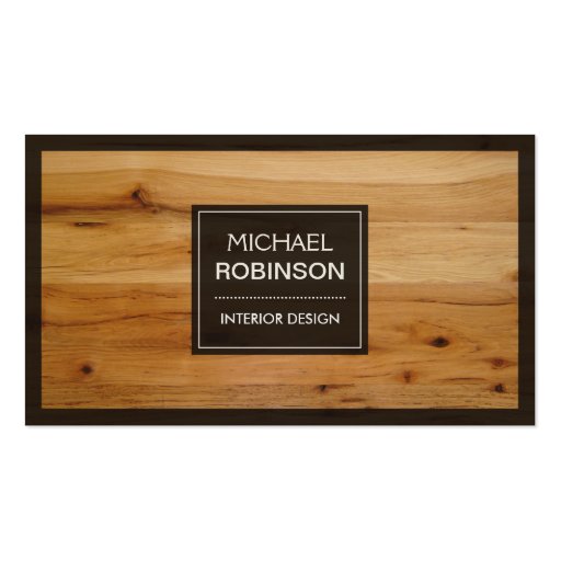 Stylish Border Wood Grain Texture Business Card Templates (front side)