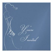 Stylish Bride Periwinkle Wedding Invitation