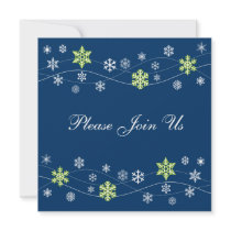 Stylish Bright Green Snowflake Invitation Template by SocialiteDesigns Stylish Bright Green Snowflake Invitation Template