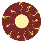 Stylish Bright Yellow Sun Design Stickers