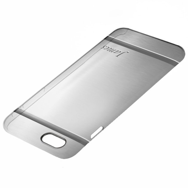 Stylish Brush Metal Stainless Steel Look Pattern Uncommon Clearlyâ„¢ Deflector iPhone 6 Plus Case-3